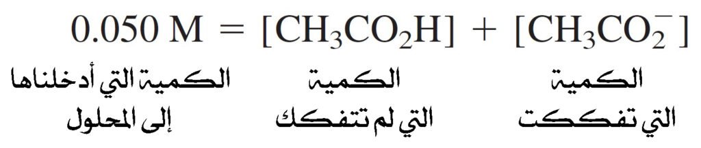 acetic acid dissociation Arabic